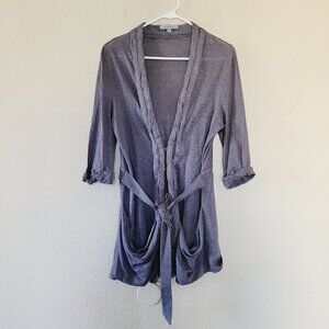 Nordstrom Classiques Entrier 100% Linen Cardigan Sweater Size Medium Belted